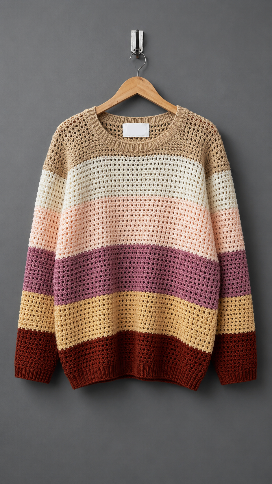 Color Block Open Knit Sweater - Image 1